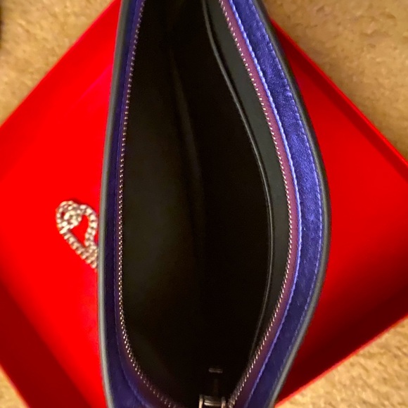 Metallic Iris Logo Embossed Balmain Clutch - Picture 3 of 4